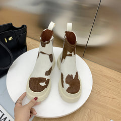Naila Cow Print Ankle Boots newgew