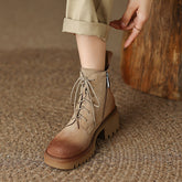 Huda Lug Sole Tan Platform Boots Newgew