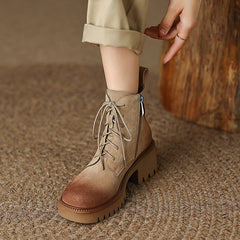 Huda Lug Sole Tan Platform Boots Newgew