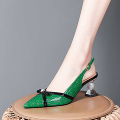 Dayleen Print Leather Novelty Heel Slingback Pumps NEW GEW