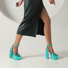 Gracy Green Sandals Heels Newgew