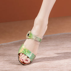 Devora Peep Toe Novelty Rhinestone Mules NEW GEW