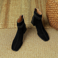Hawa Patchwork Black Ankle Booties Newgew