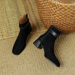 Hawa Patchwork Black Ankle Booties Newgew