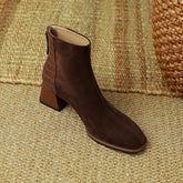 Heidy Patchwork Ankle Booties with Heels Newgew