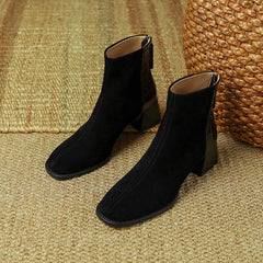 Heidy Patchwork Ankle Booties with Heels Newgew