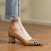 Caitlyn Checkerboard Cap Toe Heels Newgew