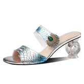 Daniyah Peep Toe Novelty Rhinestone Mules NEW GEW