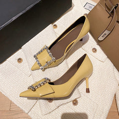 Gitty Yellow Kitten Heels Newgew