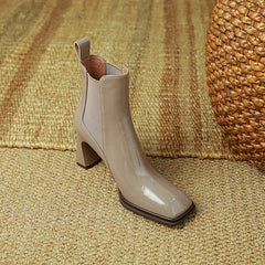 Hanna Chelsea Nude Ankle Boots with Heels Newgew