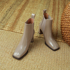 Hanna Chelsea Nude Ankle Boots with Heels Newgew