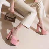 Emery Platform High Chunky Heel Ankle Strap Sandals NEW GEW