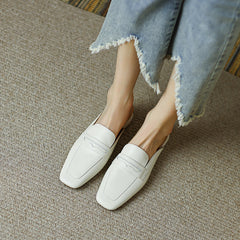 Esme White Penny Loafer Mules NEW GEW