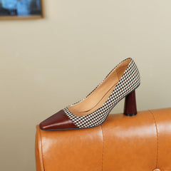 Dixie Vintage Plaid Slip on Heels NEW GEW