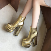 Haley Gold Ankle Boots Newgew