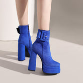 Greer Blue Platform Boots Newgew