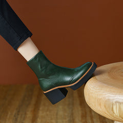 Hanan Emerald Green Leather Brogue Boots Newgew