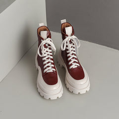 Myah Platform Combat Patchwork Boots newgew