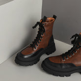 Myah Platform Combat Patchwork Boots newgew