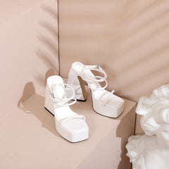 Dallas Platform Chunky Heel Strappy Sandals NEW GEW