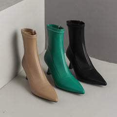 Mavis Kitten Heel Pointed Toe Ankle Boots newgew