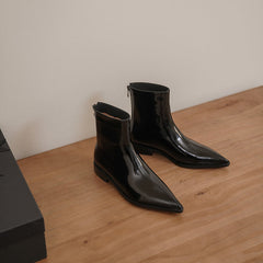 Indie Black Pointed Toe Ankle Boots Newgew