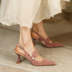 Faiga Pink Slingback Pearl Heels NEW GEW