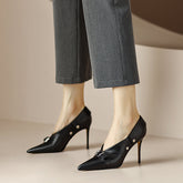 Molly Luxury Buckle Strap Heels Black newgew