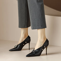 Molly Luxury Buckle Strap Heels Black newgew