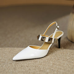 Chiara Rivet Ankle Strap Kitten Heels NEW GEW