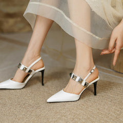 Chiara Rivet Ankle Strap Kitten Heels NEW GEW