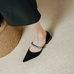 Dalilah Handmade Suede Pointy Toe Flats NEW GEW