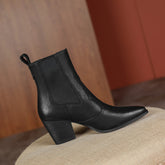 Carly Handmade Pointy Toe Heeled Ankle Boots Newgew