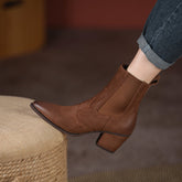 Carly Handmade Pointy Toe Heeled Ankle Boots Newgew