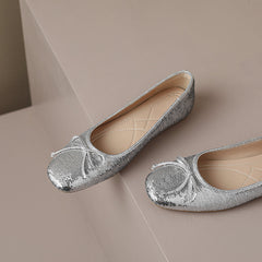 Maia Sequin Ballet Flats with Bow newgew