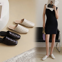 Eve Woven Leather Mules in Black NEW GEW