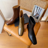 Helen Black Square Toe Ankle Boots Newgew