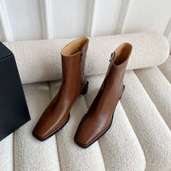 Helen Brown Square Toe Ankle Boots Newgew