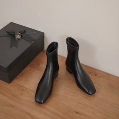 Indie Square Toe Black Sock Ankle Boots Newgew