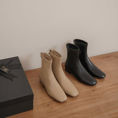 Indie Square Toe Nude Sock Ankle Boots Newgew