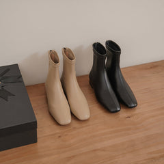 Indie Square Toe Black Sock Ankle Boots Newgew