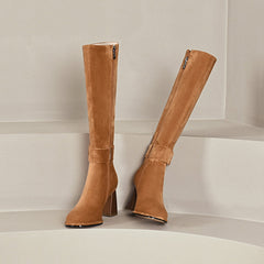 Ivana Camel Suede Knee High Boots newgew