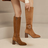 Ivana Camel Suede Knee High Boots newgew