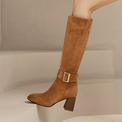 Ivana Camel Suede Knee High Boots newgew