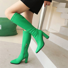 Gala Green Knee High Boots Newgew