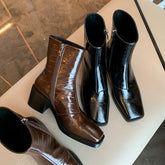 Eyad Black Crocodile Leather Sock Boots NEW GEW