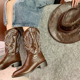 Miley Embroidered Square Toe Cowboy Boots newgew