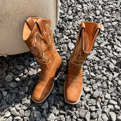 Miley Embroidered Square Toe Cowboy Boots newgew