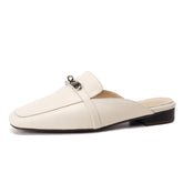 Erin White Flat Mules NEW GEW
