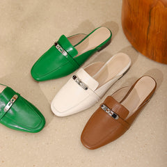 Erin Brown Flat Mules NEW GEW